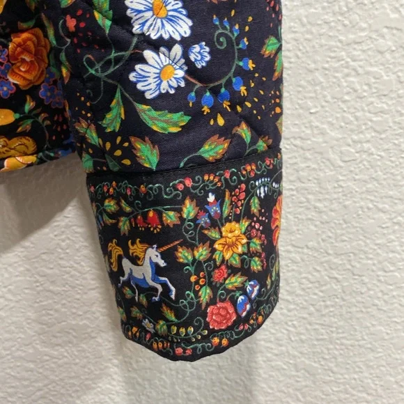 Vintage Vera Bradley Tavern On The Green Quilted 100% Cotton Whimsical Jacket S - Picture 2 of 9